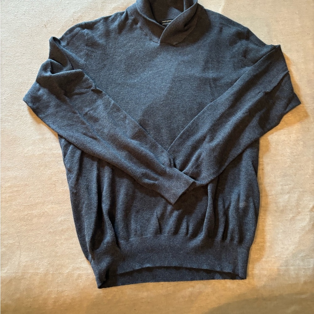 Men's Gray SweaterSuitSupy cashmere cotton roll turtle